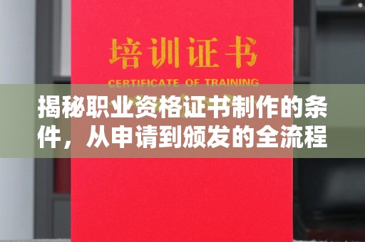 关岭揭秘职业资格证书制作的条件，从申请到颁发的全流程解析