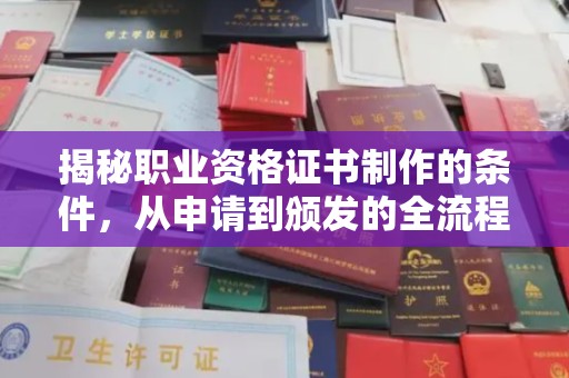 关岭揭秘职业资格证书制作的条件，从申请到颁发的全流程解析