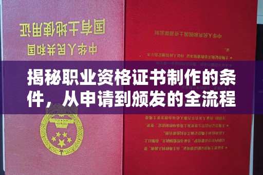 关岭揭秘职业资格证书制作的条件，从申请到颁发的全流程解析